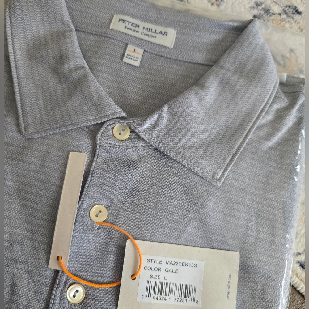 ๐ Peter Millar Gray Black Colorado Buffaloes Performance Jersey Golf Polo Logo - Picture 4 of 9